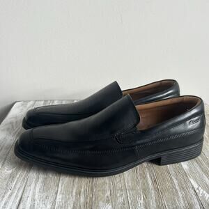 Clarks Tilden Free Loafer Men's 12W Black Leather Slip On Dress Shoes NWOB